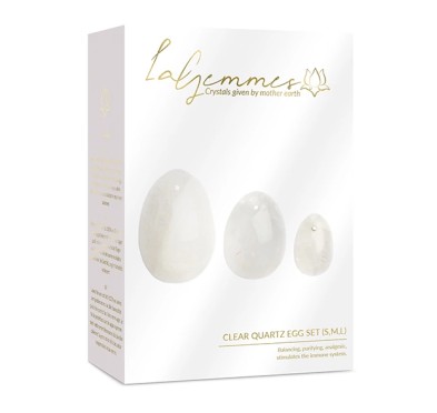 Kulki gejszy - La Gemmes Yoni Egg Set Clear Quartz